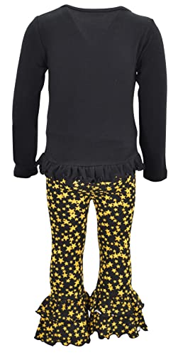 Image of Unique Baby 2 Piece Girls Double Ruffle Leggings and Long Sleeve Shirt Clothes Set Kid and Toddler Girl Outfit