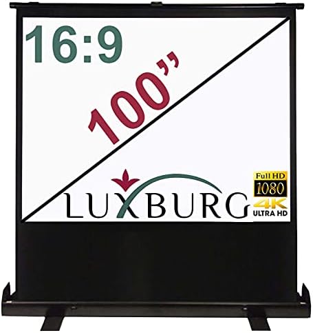 LUXBURG 60" - 100" Full HD 3D Portable Freestanding Floor Pull-up Projector Projection Screen (80" 16:9-177x100cm)