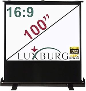LUXBURG 60" - 100" Full HD 3D Portable Freestanding Floor Pull-up Projector Projection Screen (80" 16:9-177x100cm)