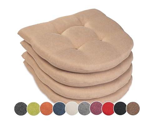 sunnypillow Lot de 4 Coussins de Chaise de Salle à Manger | 40x40 cm épaisseur : 5 cm - Confortables | Galette de Chaise Maison et Jardin, extérieur/intérieur...