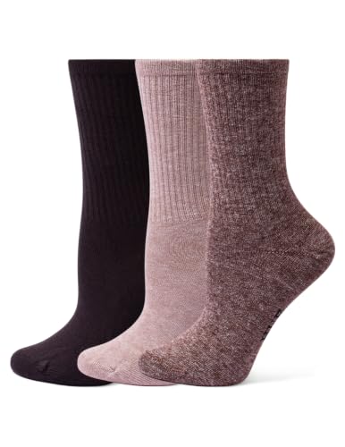 Image of HUE Women's Casual Ribbed Must-have Crew Lightweight Athletic Socks 3 Pair Pack