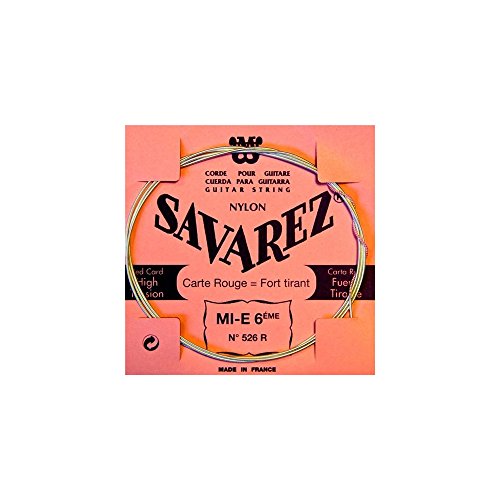 Savarez Corde au détail 526R pour guitare classique - tirant fort Mi grave - Carte Rouge