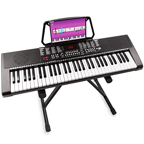 Max KB4 Clavier électronique pour débutant avec stand, Piano numérique 61 touches, Fonction d’enregistrement, 2 haut… - Les Beatles, Paul McCartney, John Lennon, RIngo Starr, George Harrison Max KB4 Clavier électronique pour débutant avec stand, Piano numérique 61 touches, Fonction d'enregistrement, 2 haut…