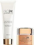 GLO24K Exfoliating Facial Cleanser & Night Cream with 24k Gold, Retinol, and Aloe Vera. Optimize you