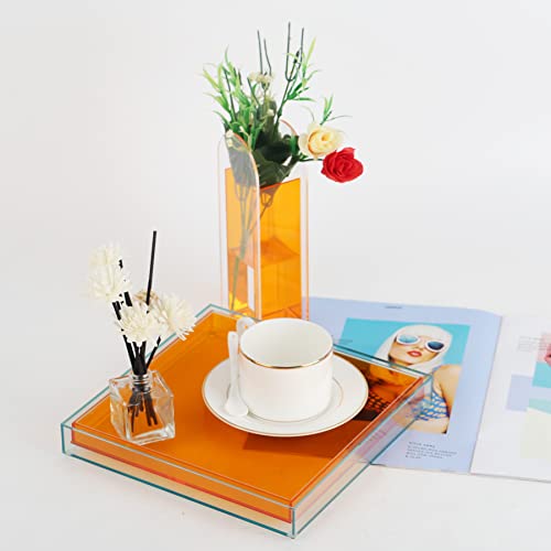 Xiyouqi YKL-03 Creative Acrylic Decorative Tray Modern Decorative Trays Jewelry Perfume Makeup Organizer Clear Square Bathroom Sink Vanity Tray thumb #4