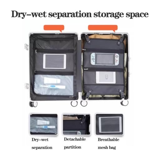 Carry On Luggage with Compartment,Lightweight Hard Shell Rolling Suitcase with Spinner Wheels,Travel Trunk Luggage with TSA Lock and USB Port(Pink,26 inches)4