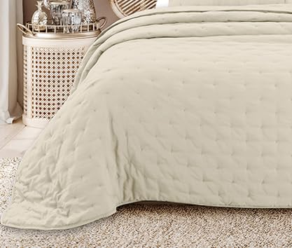 Autrefois Dessus De Lit 240 X 260 C Sixtine Neige - Effet Peau De