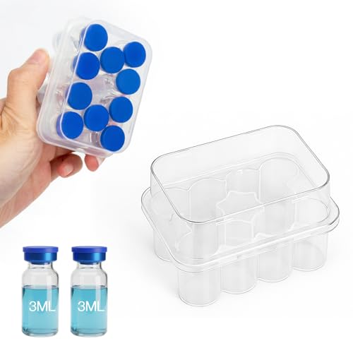 3ml Peptide Case for Fridge 10-Slot Vial Holder for Insulin & Peptides Transparent Vial Storage Case for Diabetic Care Lab Home Use by WIBOND