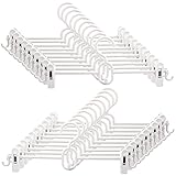 Tosnail 20 Pack Plastic Pants Skirt Hangers with Clips and Stackable and Strap Hooks, Cascading...