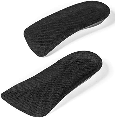 CALTO Half Elevator Insole for Men - 1/2 Inch Height Increase Taller Heel Lift Insert (2 Pack) Black