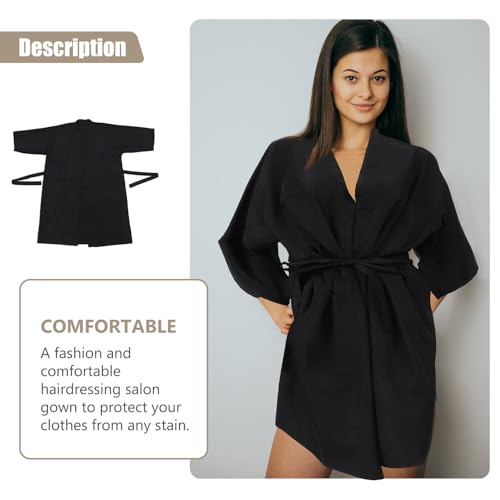 Alipis Hair Salon Client Gown Cape Multi-function Haircut Protective Apron for Hair Dyeing Black Salon Smock for Hairdressing miniatura 3