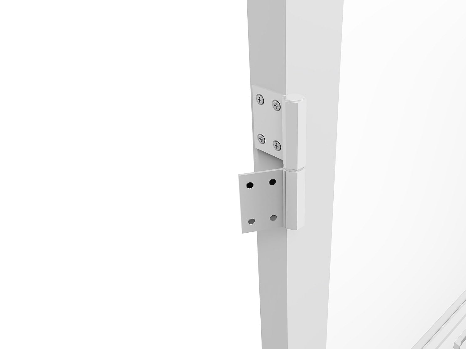 Vente-unique - Bloque de puerta reversible de aluminio y cristal templado – 204 x 83 cm – Blanco – Maseru