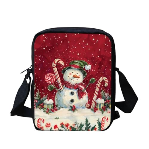 COEQINE Christmas Crossbody Purses For Women Cute Slim Bag for Party Lightweight Durtable Fashion Cute Snowman Themes Bag for Travel Portable Outfit