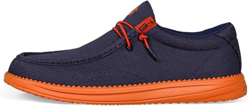 Image of Gator Waders Mens Casual Shoes - Men's Loafers & Slip-Ons Camp Shoes with No-Tie Laces -Arch Support Boat Shoes for Everyday Wear Navy