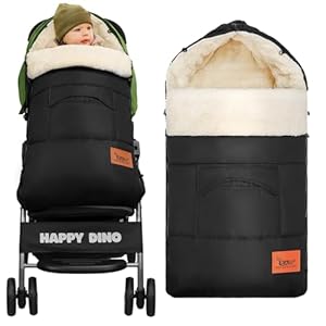 EAQ Kinderwagen Fußsack Winter Babyfußsack Schwarz