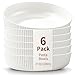 HOMQUEN Pasta Bowls Set of 6, 37oz Salad Bowls White Soup Bowls, Large Pasta Serving Bowls, Unbreakable Plastic Dinner Bowls, Dinnerware Sets,Valentines Day Gift, Dishwasher Safe (White)