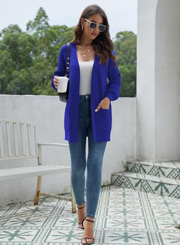 LILBETTER Women's Loose Open Front Cardigan Long Sleeve Casual Lightweight Soft Knit Sweaters Coat with Pockets4