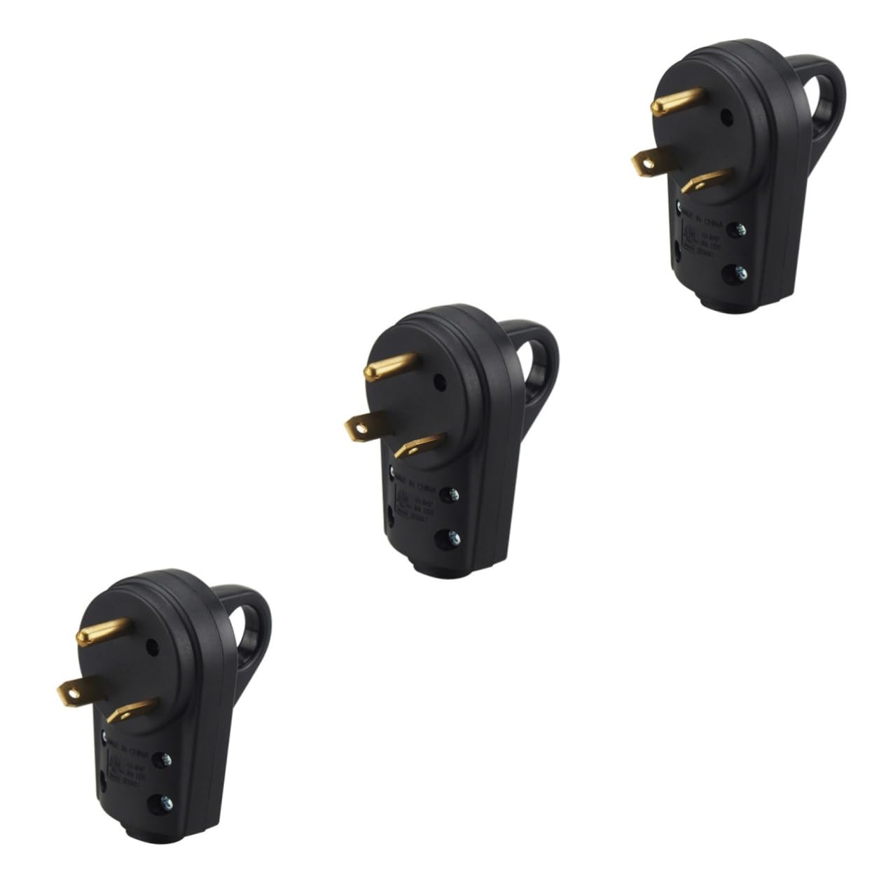 Alipis 3pcs Rv Plug Male Electrical Adapter with Easy Unplug Design Durable Contacts for Trailers and Rvs