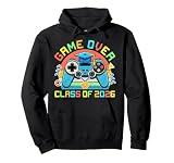 Game Over Class Of 2026 Last Day Of School Boy Girl Gamer Pullover Hoodie