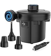 Huachuang Electric Air Pump for Inflatable: Portable Quick-Fill Air Mattress Pump with 3 Nozzles ...