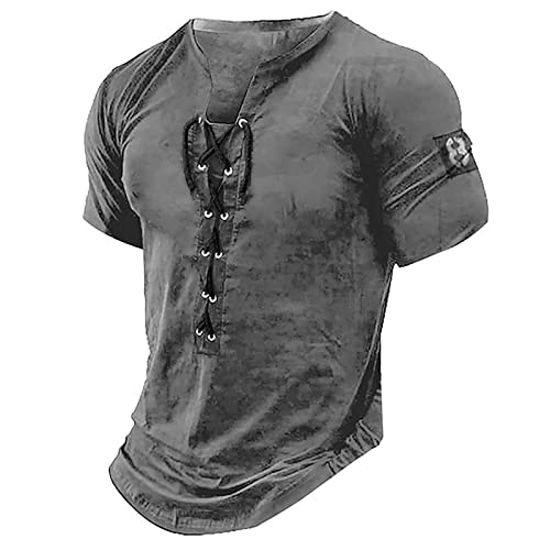 Camisetas Manga Corta Hombre Vintage Camiseta Verano Deportes Golf T-Shirts, Ofertas Flash del Dia Premium Hoy - Tecnicas Moda Algodon Tshirt Ropa Hombre(Gris,S)