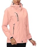 TBMPOY レディース アウター 登山 ジャケット 撥水加工 透湿 軽量 防風 取り外し可能 フード付き マウンテンパーカー 旅行 トレッキング 日常使い 体型カバー アウトドアジャケット 四季通用 ピンク L