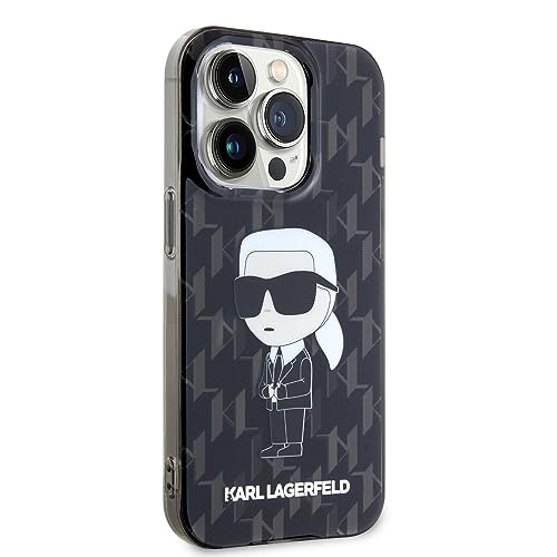 Coque iPhone 15 Pro Max Karl Lagerfeld IKonIK Monogram Noir - 4
