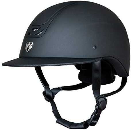 Tipperary Equestrian Horse Riding Helmet - Royal Wide Brim - English Style Protective Horseback Riding Apparel - Safety Helmet with Cooling Ventilation - Matte Black - Matte Black - Matte Black - L