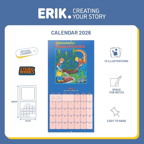 Grupo Erik Wall Calendar 2026 - Steven Rhodes Calendar 2026 | Square 30 x 30 cm - 12 x 12 inches Wall Planner, Family Planner Month To View | Retro Art Gifts, Funny Gifts For Friends - Image 2