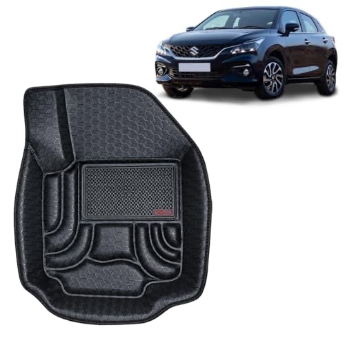 Image of OTO2EYE Car Floor Mat 4.5D Compatible for Maruti Suzuki Baleno (2022 Onwards) All Model, 100% Waterproof Tray Shape, Set of 3 Pieces, Top Notch PVC 4.5D Foot Mat, Washable, 1 Year Warranty