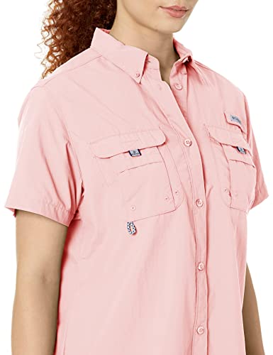 Columbia Women’s Pfg Bahama Short Sleeve Shirt, Tiki Pink, Large #TOP2