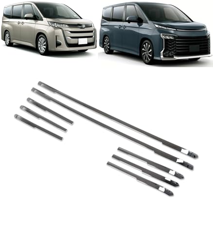 VrayKnol フロントグリルトリムロッド For VOXY/NOAH 専用設計 フロントバンパー装飾 フロントグリルガーニッシュ カスタム パーツ フロントメッシュトリム クロームメッキ シルバー 外装 新型ヴォクシー 90系・ノア 90系 適合 (令