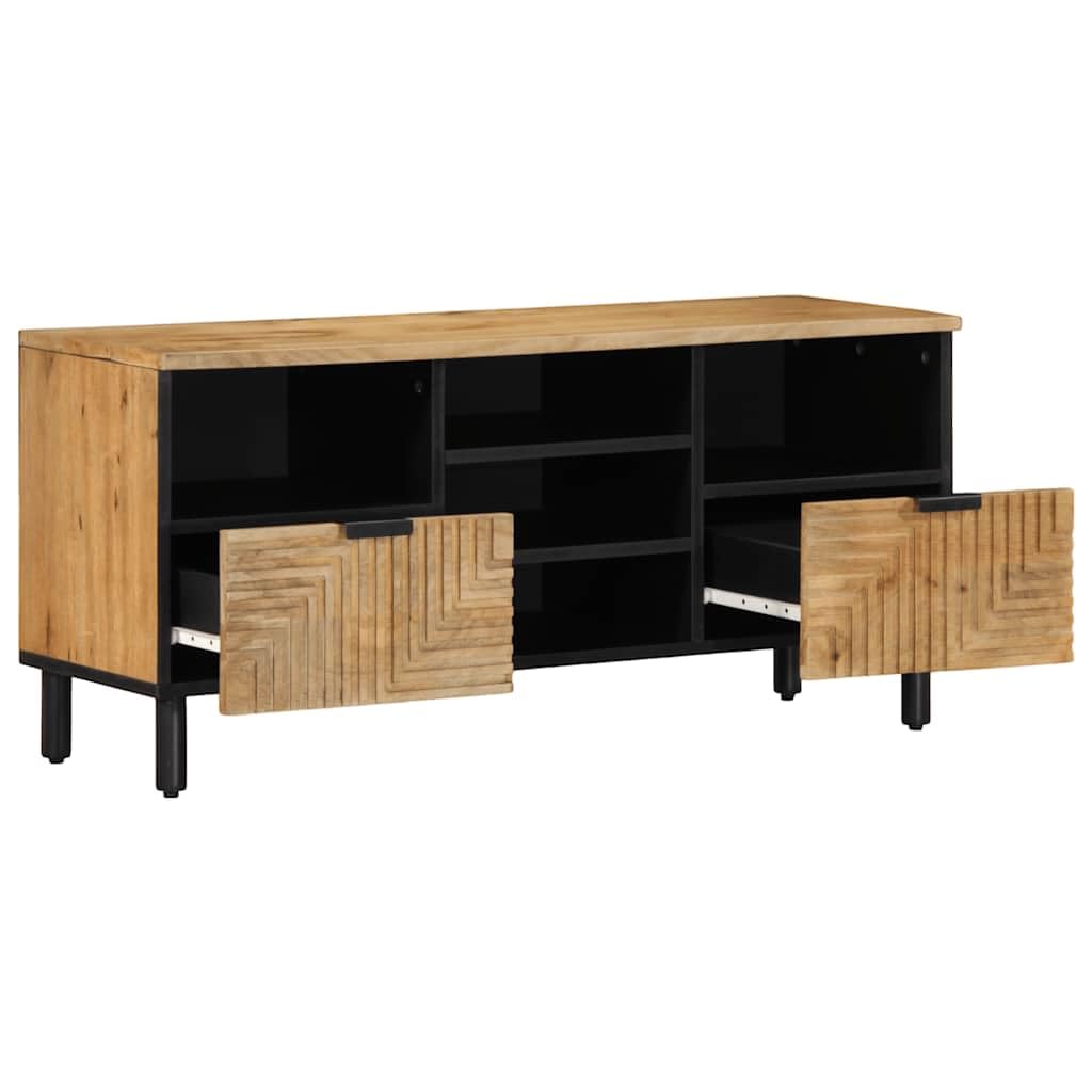 Szafka pod telewizor 100 x 33 x 46 cm lite drewno mango brązowy