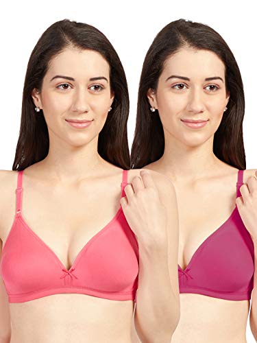 Image of SONARI Omania Womens Non-Padded Cotton Polyester Bras - Solid, Non-Wired, Medium Coverage, Hand Washable (Pack of 2)