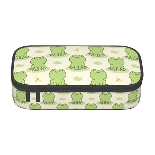 Image of Cute Frog Animal Pencil Case Big Capacity Storage Pencil Pouch Stationery Bags With Zipper Portable Pen Holder Box Organizer For Boys Student College School Office Supplies