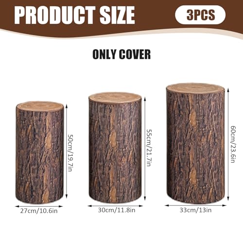 Couvertures de cylindre souche d'arbre déco extensible sans pli pour fête - 5