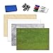 RPG Battle Game Mat - 2 Pack Dry Erase Double sided 36" x 24" (4 Terrains) + 4 Dry Erase Markers + 1 Eraser + 7pc Polyhedral Dice Set - Large Table Top Role Playing Map for Starters and Masters