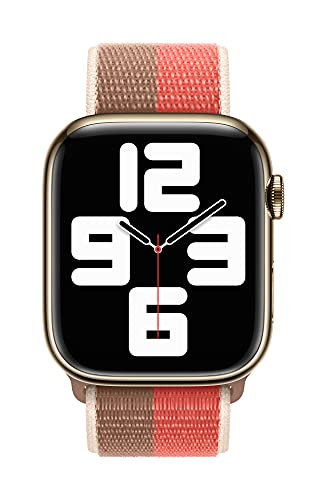 Image of Apple Watch Band - Sport Loop (45mm) - Pink Pomelo /Tan - Regular