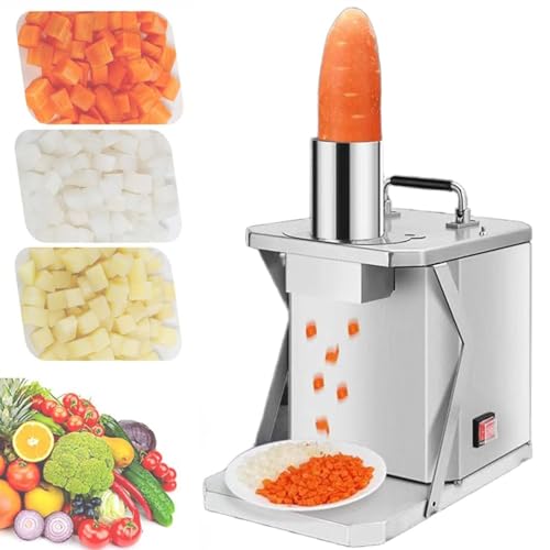 LYDZUSDP Vegetable Fruit Chopper Slicer,Electric Electric Vegetable Shredder Machine,Commercial Electric Vegetable Dicer,Multifunctional Automatic Fruit Dicer(8mm)