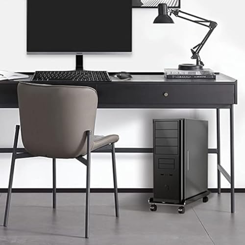 Image of Adjustable Mobile CPU Stand with 4 Rolling Caster Wheels Ventilated Computer Tower Retractable Desktop PC Holder Under Desk Floor Cart Riser 2 PCS