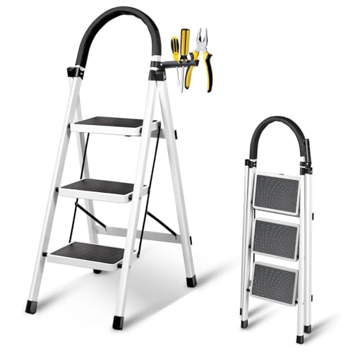 Recopilación de Walmart Escaleras los más recomendados. 42 POFEZERL Escalera Plegable, 3 Peldaños Escaleras Plegables para Casa, Escaleras de Acero Inoxidable con Pasamanos Antideslizantes, Escalera de Tijera Portátil para Hogar,...