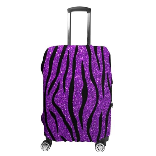 Tiger Pattern Purple Glitter Luggage Cover Travel Suitcase Cover Luggage Protector 22-24 Inch