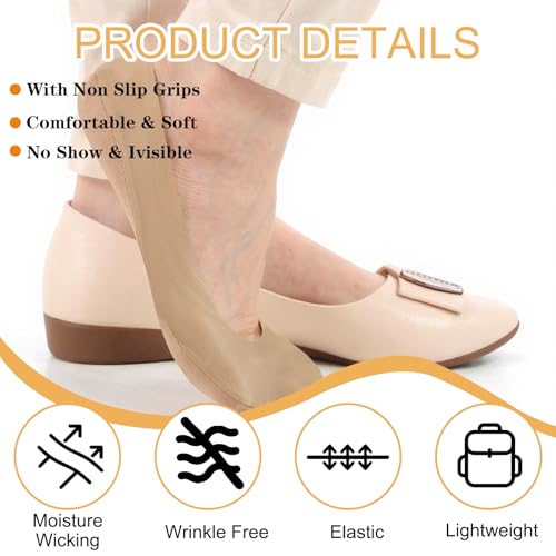 Lusofie Invisible Socks for Women Thin No Show Socks Womens - Soft Stretch Liner Sock | Dress Shoes Work Flats Loafers Pumps (6 Pairs)2