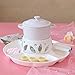 Ceramiczny zestaw do czekoladowego fondue z 4 widelcami do czekoladowego fondue, podgrzewacz do tygla ze zdejmowaną tacą na żywność do sera Czekoladowe Materiały do pieczenia, 220 ml,White