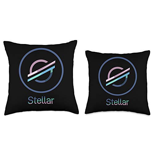 Crypto Currency Worldwide Network Virtual Funds Stellar XLM Logo Digital Cryptocurrency Protocol Throw Pillow, 16x16, Multicolor