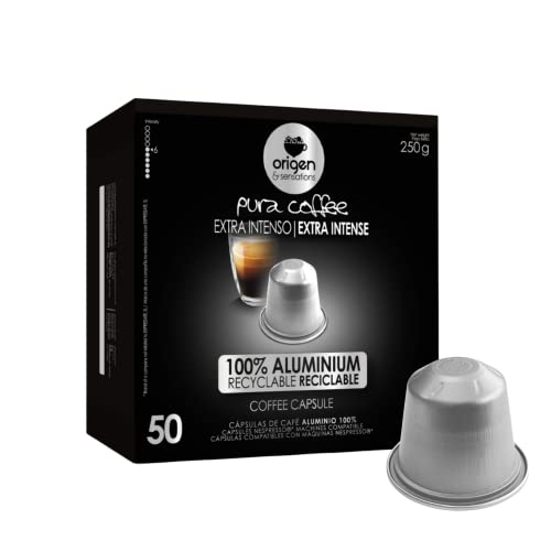Cápsulas Café EXTRA INTENSO | 50 Cápsulas para Nespresso Compatibles Origen & Sensations | Cápsulas Aluminio Compatibles Nespresso EXTRA INTENSO Cover