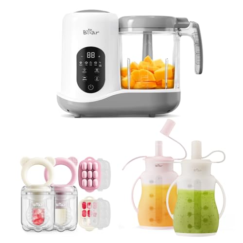 Image of BEAR Baby Food Maker & Feeder & Freezer Tray & Pouches Combo