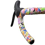 TIANXON Handlebar Tape for Road Bike Super Soft EVA Foam Bicycle Bar Tapes Grip Shock Absorbing Winding Cork Bike Bar Tapes with Bar Plugs (Multicolored)