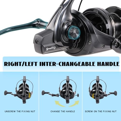 Sougayilang Surf Fishing Reel,13+1BB Stainlesss Spinning Reel, 11000/12000 Series Super Powerful Drag - Image 4