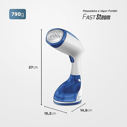 Passadeira a Vapor Portátil Fast Steam, Mondial, Branco/Azul, 1500W, 110V - VP-09